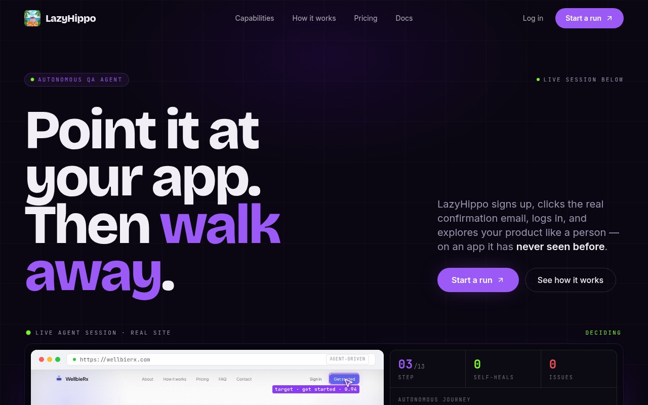 LazyHippo interface screenshot